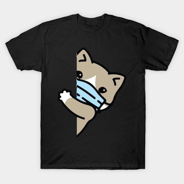 Black Cat Face Mask T-Shirt by Cats Cute 